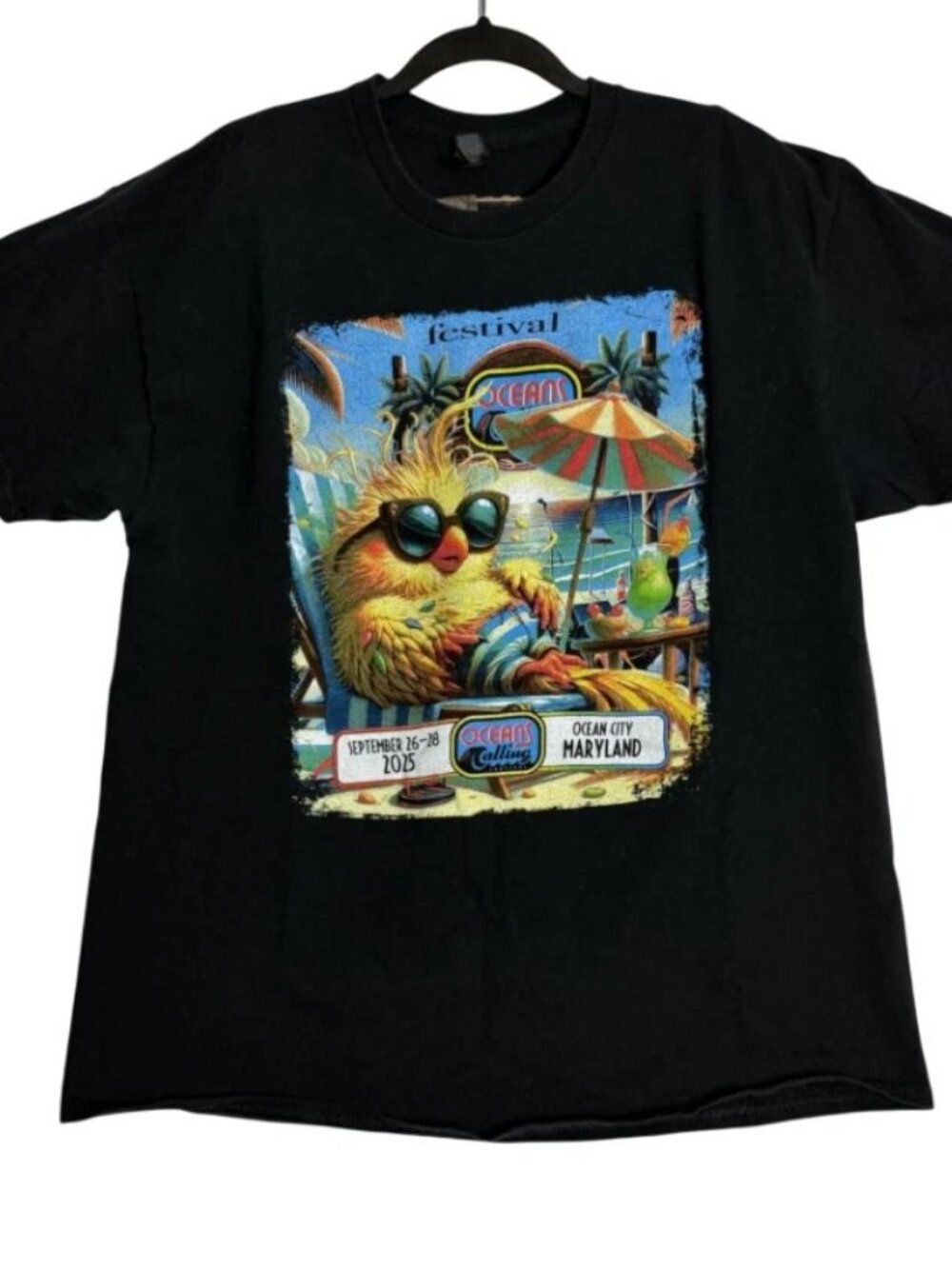 Oceans Calling Ocean City Maryland Festival Black Line Up Tee Shirt Mens Size XL